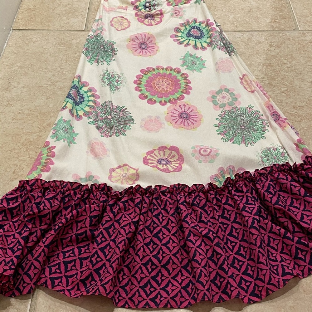 White maxi dress with with flower design